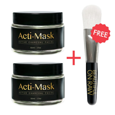 Special-2Acti-Mask Active Charcoal Mask+ 1 Brush for Mask Application