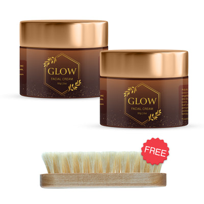 2-jar GLOW Cream Special with 1 Facial brush